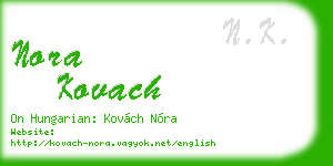 nora kovach business card